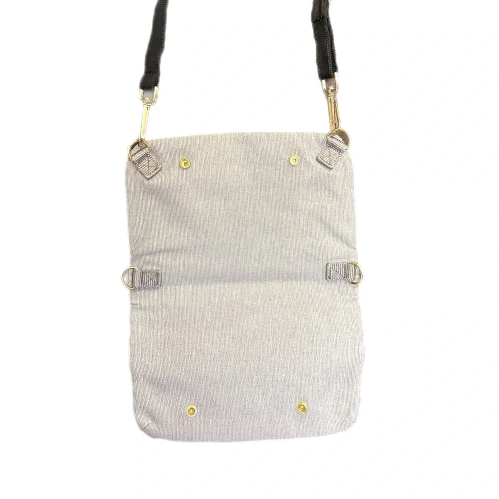 Grey tactical purse w/ red zippers & multiple pockets - Picture 3 of 4